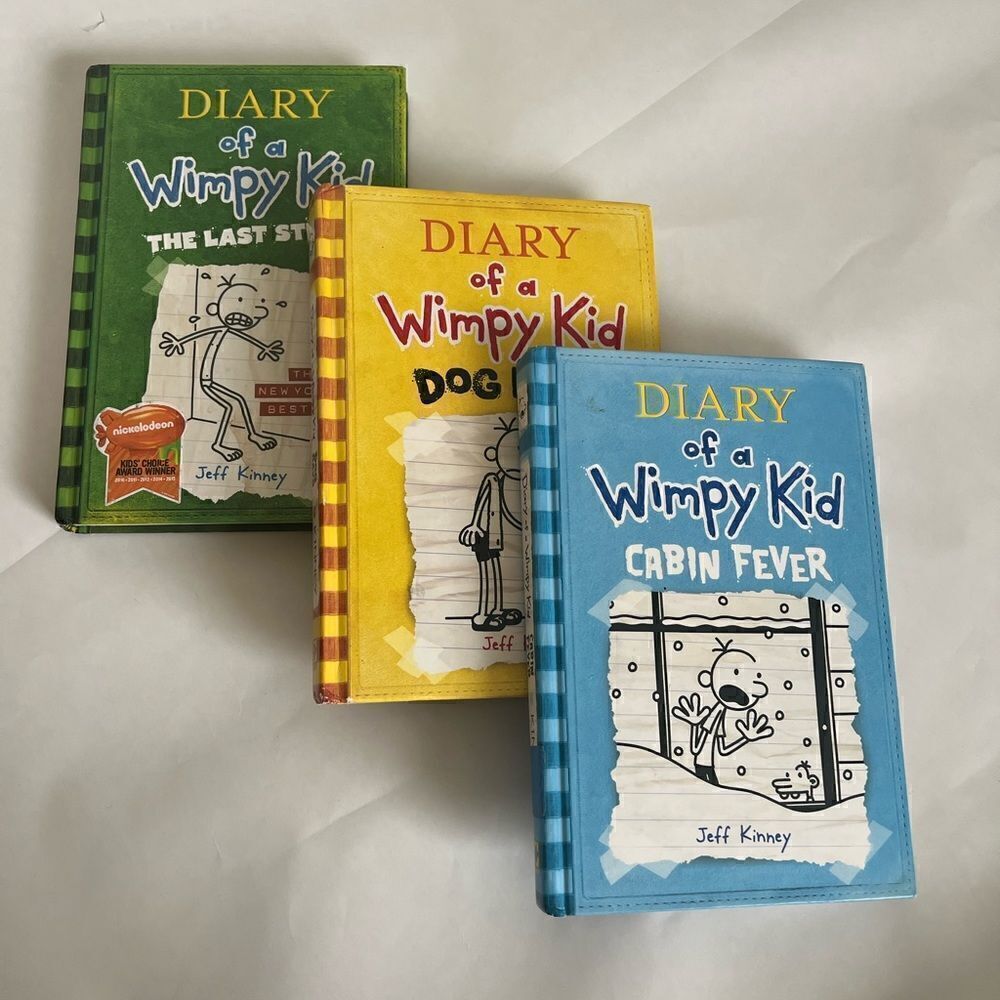 DIARY OF A WIMPY KID Childrens Series by Jeff Kinney Setof HARDCOVER Books 3,4,6